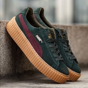 Rihanna x Puma FENTY Suede Creeper Green Bordeaux